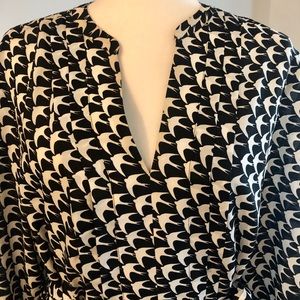 HP 🎉 Banana Republic Black and Cream Bird Dress